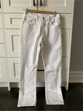 Levi's White 501 Pocket-Print Jeans